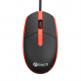 Myš C-TECH WM-10, černočervená, USB