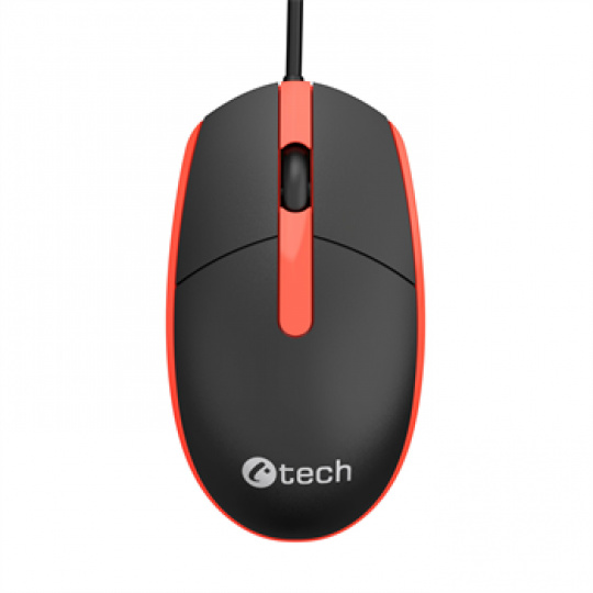 Myš C-TECH WM-10, černočervená, USB