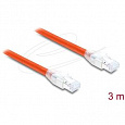 Delock Síťový kabel RJ45 Cat.8.1 S/FTP, 3 m, až 40 Gbps, oranžový