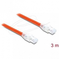 Delock Síťový kabel RJ45 Cat.8.1 S/FTP, 3 m, až 40 Gbps, oranžový
