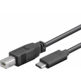 PremiumCord USB-C/male - USB 2.0 B/male, černý,1m
