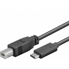 PremiumCord USB-C/male - USB 2.0 B/male, černý,1m