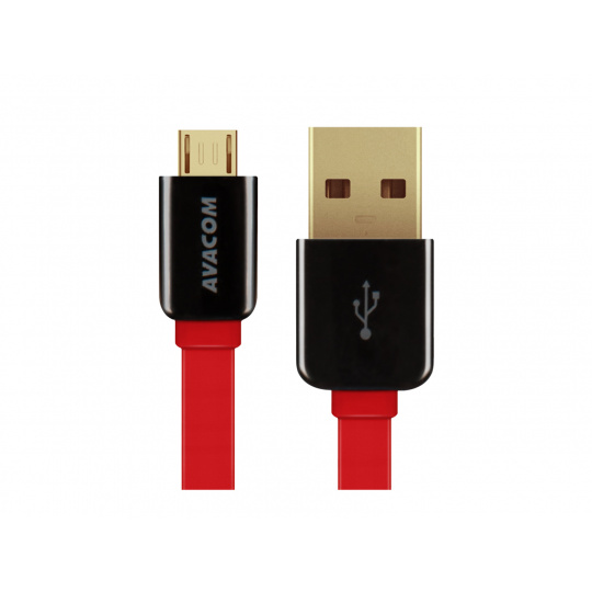 Kabel AVACOM MIC-40R USB - Micro USB, 40cm, červená