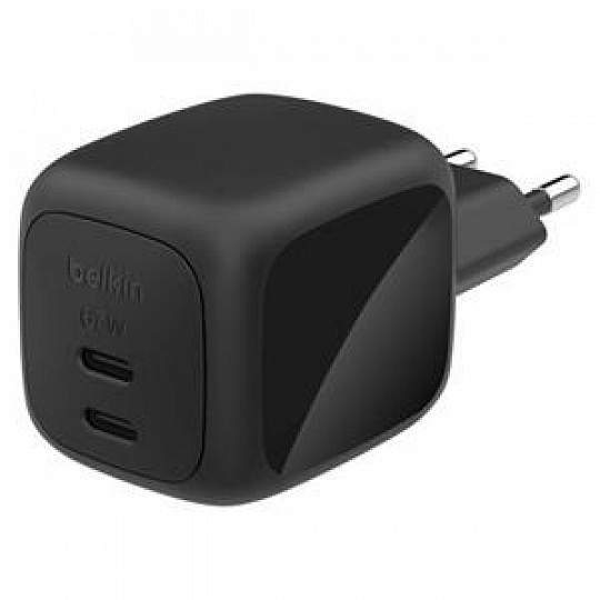 Belkin BOOST CHARGE™ PRO Duální 67W USB-C Power Delivery GaN PPS nástěnná nabíječka, černá Belkin BOOST CHARGE™ PRO Duální 67W USB-C Power Delivery GaN PPS nástěnná nabíječka, černá