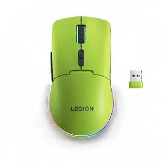 Lenovo Legion M220 Wireless RGB Gaming Mouse - herní myš s RGB podsvícením , třemi režimy připojení, v zelené barvě Lenovo Legion M220 Wireless RGB Gaming Mouse - herní myš s RGB podsvícením , třemi režimy připojení, v zelené barvě
