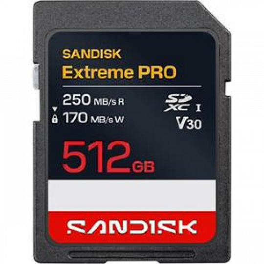 SanDisk Extreme Pro SD UHS-I 512GB SD 250MB/s(R) / 170MB/s(W) SanDisk Extreme Pro SD UHS-I 512GB SD 250MB/s(R) / 170MB/s(W)
