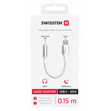 SWISSTEN AUDIO ADAPTÉR TEXTILE USB-C (samec) / 3,5mm AUX 0,15 M BÍLÝ (nahrazuje 73501302) SWISSTEN AUDIO ADAPTÉR TEXTILE USB-C (samec) / 3,5mm AUX 0,15 M BÍLÝ (nahrazuje 73501302)