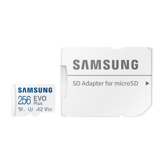 Samsung EVO Plus/micro SDXC/256GB/UHS-I U3 / Class 10/+ Adaptér/Bílá