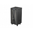 19" VOLNĚ STOJÍCÍ RACKOVÁ SKŘÍŇ 24U 600X600 ČERNÉ SKLENĚNÉ DVEŘE LCD LANBERG (FLAT PACK) V2
