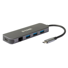 D-Link 5-in-1 USB-C Hub with Gigabit Ethernet/Power Delivery D-Link 5-in-1 USB-C Hub with Gigabit Ethernet/Power Delivery