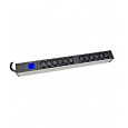 PDU IT METER, integr.merení, 12x C13,Al, 19", 1U, RAL 7035