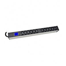 PDU IT METER, integr.merení, 12x C13,Al, 19", 1U, RAL 7035