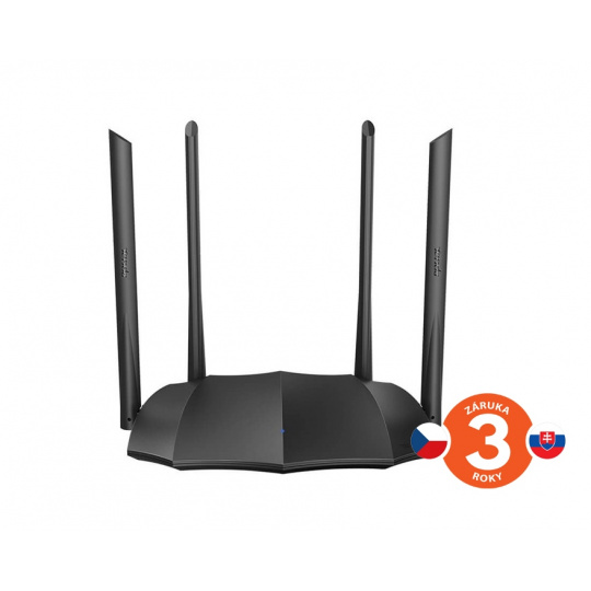 Tenda AC8 WiFi AC Gigabit Router 1200Mb/s, 1x GWAN, 3x GLAN, 4x 6dBi antény, WISP, Uni.Repeater, APP