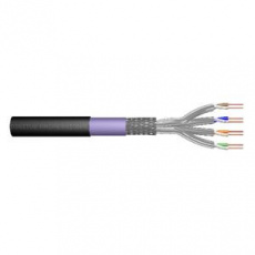 DIGITUS Kabel pro venkovní instalaci CAT 7 S-FTP, 1200 MHz PE, vnitřní Eca (LSZH-1), AWG 23/1, kroužek 100 m, simplex, barva čer