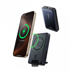 Baseus Powerbanka PicoGo Qi2 10000mAh 45W s kabelem USB-C černá Baseus Powerbanka PicoGo Qi2 10000mAh 45W s kabelem USB-C černá