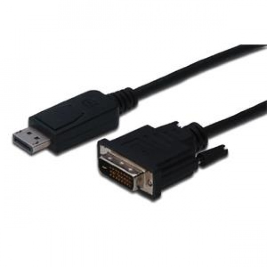 Digitus DisplayPort adapter cable, DP - DVI (24+1) M/M, 2.0m, w/interlock, DP 1.1a compatible, CE, bl