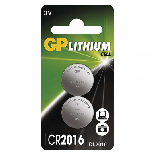 GP CR2016, 2ks, lithiová baterie