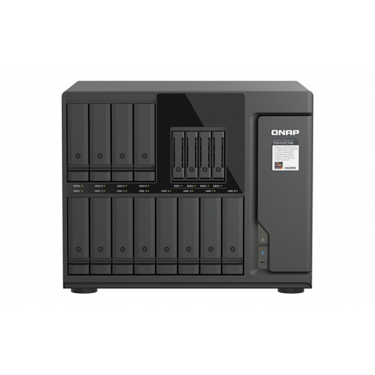 QNAP TVS-h1677AX-R5-16G (AMD Ryzen 5, ZFS, 16GB DDR5 RAM, 12x 3,5"+ 4x 2,5", 2x 2,5GbE, 2x 10GbE) QNAP TVS-h1677AX-R5-16G (AMD Ryzen 5, ZFS, 16GB DDR5 RAM, 12x 3,5"+ 4x 2,5", 2x 2,5GbE, 2x 10GbE)