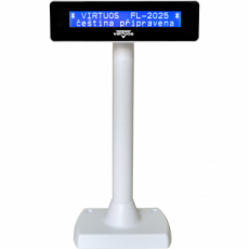 LCD zákaznický displej Virtuos FL-2025 2x20, serial (RS-232), bílý LCD zákaznický displej Virtuos FL-2025 2x20, serial (RS-232), bílý