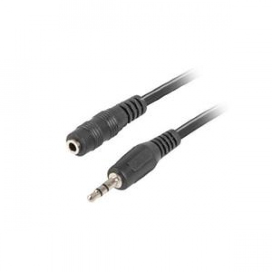 LANBERG Minijack 3.5mm M / F 3 PIN kabel 1,5m, černý