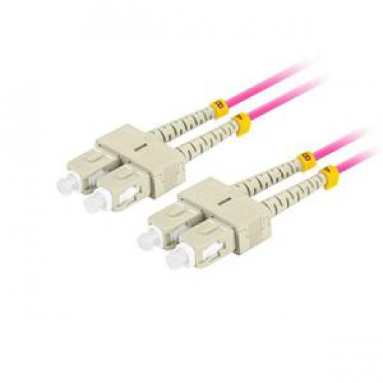 LANBERG optický patch cord MM SC/UPC-SC/UPC duplex 1m LSZH OM4 50/125 průměr 3mm, barva magenta