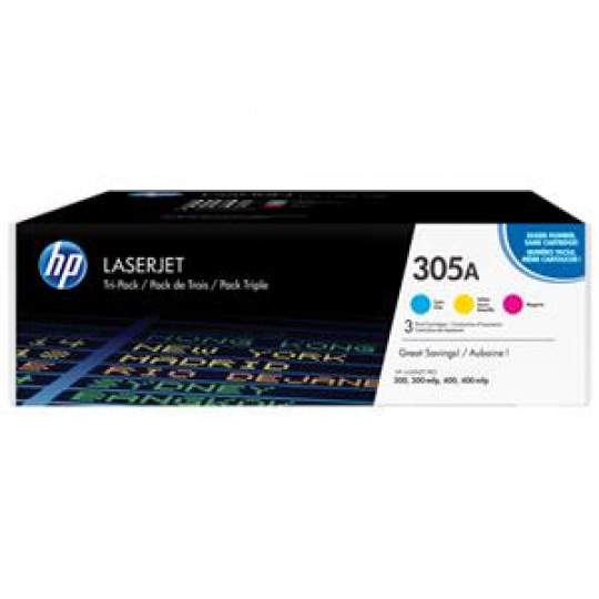 HP toner 305A/CMY/3x2600 stran/3-pack