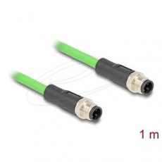 Delock Kabel M12, D-kódovaný, 4 pin, ze zástrčkového na zástrčkového konektor, PUR (TPU), 1 m