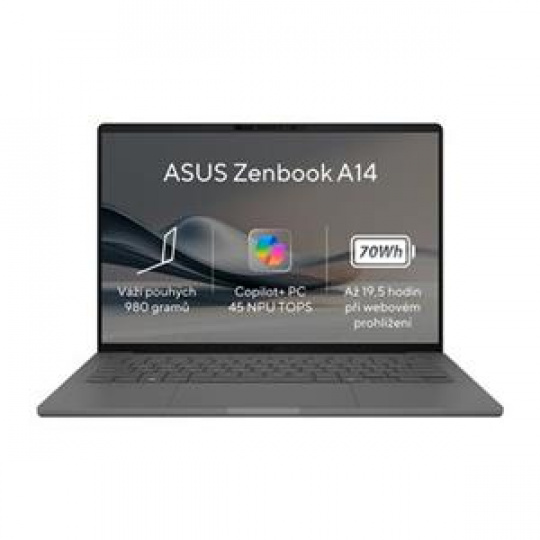 ASUS Zenbook 14 - Qualcomm Purwa SE/16GB/512GB SSD/14"/WUXGA/OLED/2y PUR/Win 11 Home/šedá