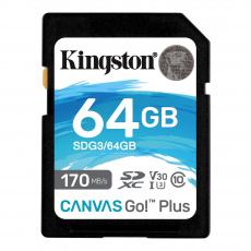 Kingston Canvas Go Plus/SDXC/64GB/170MBps/UHS-I U3 / Class 10