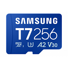 Samsung T7/Micro SDXC/256GB/UHS-I U3 / Class 10/Modrá