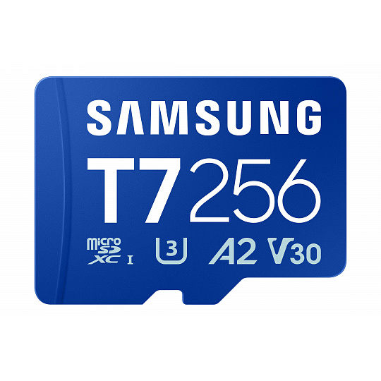 Samsung T7/Micro SDXC/256GB/UHS-I U3 / Class 10/Modrá Samsung T7/Micro SDXC/256GB/UHS-I U3 / Class 10/Modrá