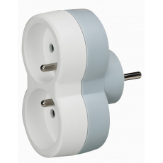 ADAPTÉR ČELNÍ 2X2P+T 16A,BÍLÁ ADAPTÉR ČELNÍ 2X2P+T 16A,BÍLÁ
