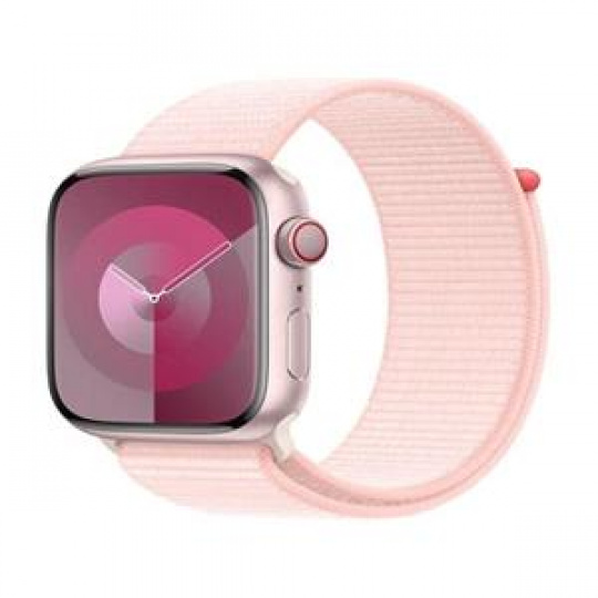 Apple Watch Series 9 Cellular 45mm Růžový hliník se světle růžovým provlékacím řemínkem