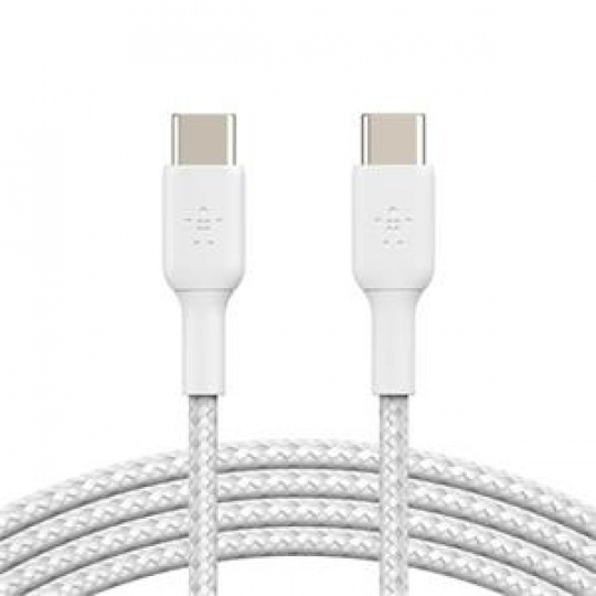 Belkin USB-C na USB-C kabel, 1m, bílý - odolný