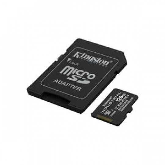 KINGSTON 128GB microSDXC Industrial C10 A1 pSLC Card + SD Adapter