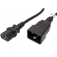 PremiumCord Kabel síťový propojovací 230V/10A, konektory IEC 320 C13 -> IEC 320 C20, 1m PremiumCord Kabel síťový propojovací 230V/10A, konektory IEC 320 C13 -> IEC 320 C20, 1m