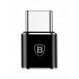 Baseus adaptér z microUSB na USB-C černý