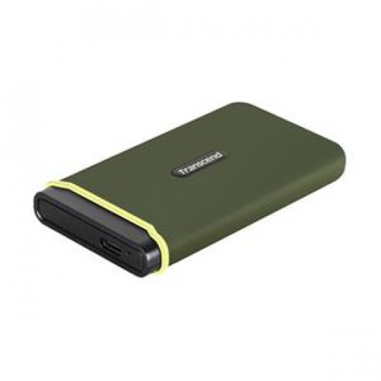 Transcend ESD380C 4TB USB 3.2 Gen 2x2 (USB-C) Externí Anti-Shock SSD disk (3D TLC), 2000MB/R, 2000MB/W, armádní zelená