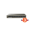 Tenda TEF1110P-8-63W PoE AT switch - 8x PoE 100 Mb/s + 2x Uplink 100 Mb/s, PoE max 63W, fanless,PoE+