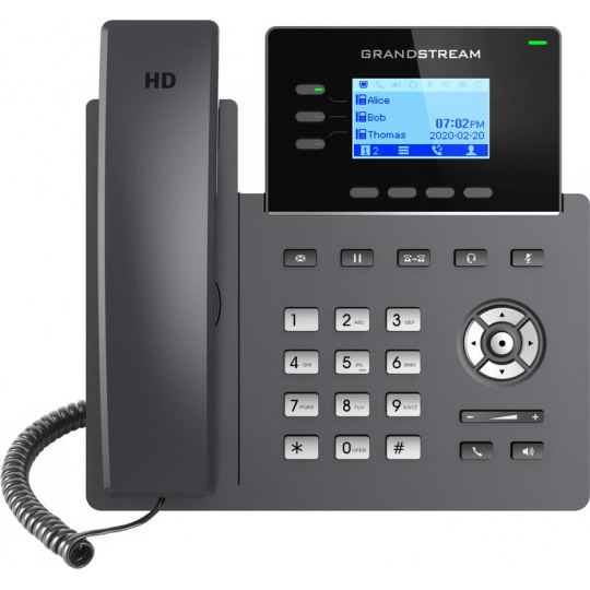 Grandstream GRP2603P SIP telefon, 2,48" LCD podsv. displej, 6 SIP účty, 2x1Gbit port, PoE