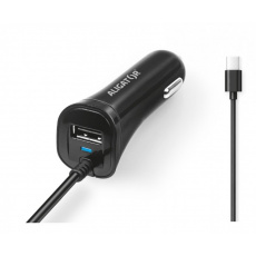 Aligator nab. do auta USB-C s USB 2,4A černá Aligator nab. do auta USB-C s USB 2,4A černá