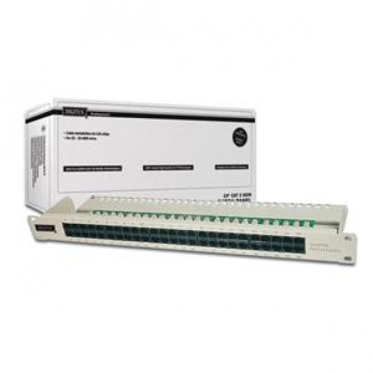 Digitus CAT 3 ISDN Patch Panel, nestíněný, 50 portů RJ45, 8P4C, LSA, 1U, montáž do stojanu, šedá, 482x44x109