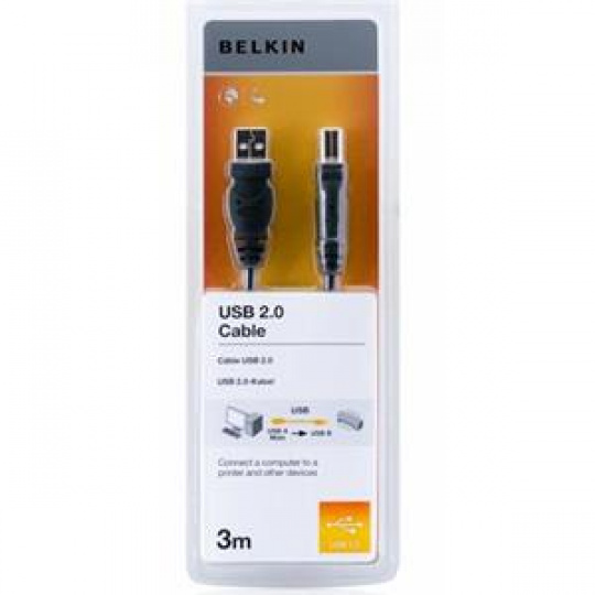 Belkin kabel USB 2.0. A/B řada standard, 3m