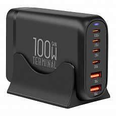 OBAL:ME Terminal GaN Stolní nabíječka 4C2A 100W Black OBAL:ME Terminal GaN Stolní nabíječka 4C2A 100W Black