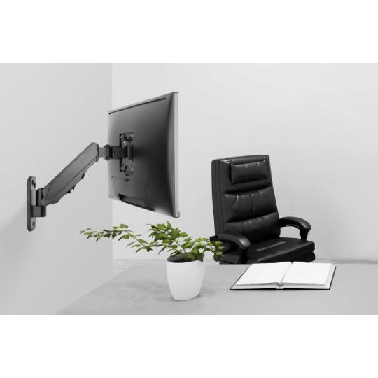 DIGITUS Nástěnný držák pro Jeden monitor plynové pružiny  17-32", 8 kg (max.), černý Vesa 75x100