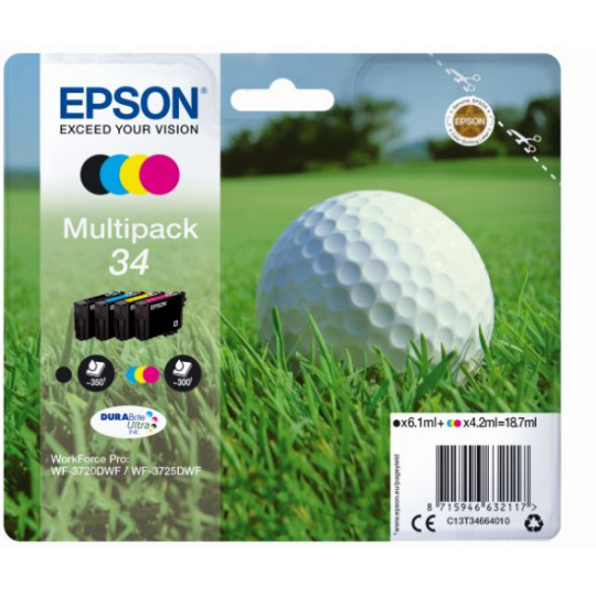 EPSON cartridge T3466 (black/cyan/magenta/yellow) multipack (golfový míček)