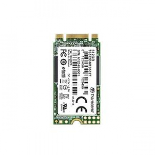 TRANSCEND MTS552T 512GB Industrial 3K P/E SSD disk M.2, 2242 SATA III 6Gb/s (3D TLC) B+M Key, 560MB/s R, 510MB/s W