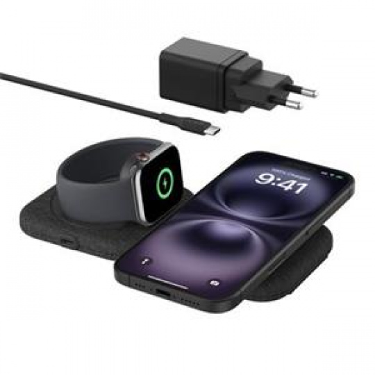 Belkin BOOST CHARGE™ PRO Qi2 2v1 Bezdrátová skládací cestovní podložka pro iPhone/Apple Watch/AirPods, černá