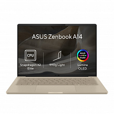 ASUS Zenbook A14/UX3407NA-OLED267XZ/SD-X2E-88-100/14"/WUXGA/32GB/1TB/Adreno/W11P/Gold/2R ASUS Zenbook A14/UX3407NA-OLED267XZ/SD-X2E-88-100/14"/WUXGA/32GB/1TB/Adreno/W11P/Gold/2R