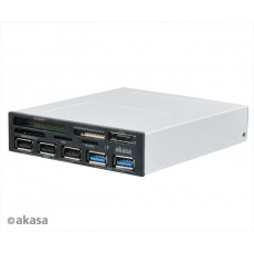 AKASA USB 2.0 čtečka karet s eSATA a USB panelem AKASA USB 2.0 čtečka karet s eSATA a USB panelem